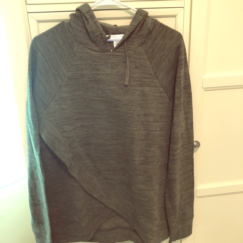 Green breastfeeding maternity sweater